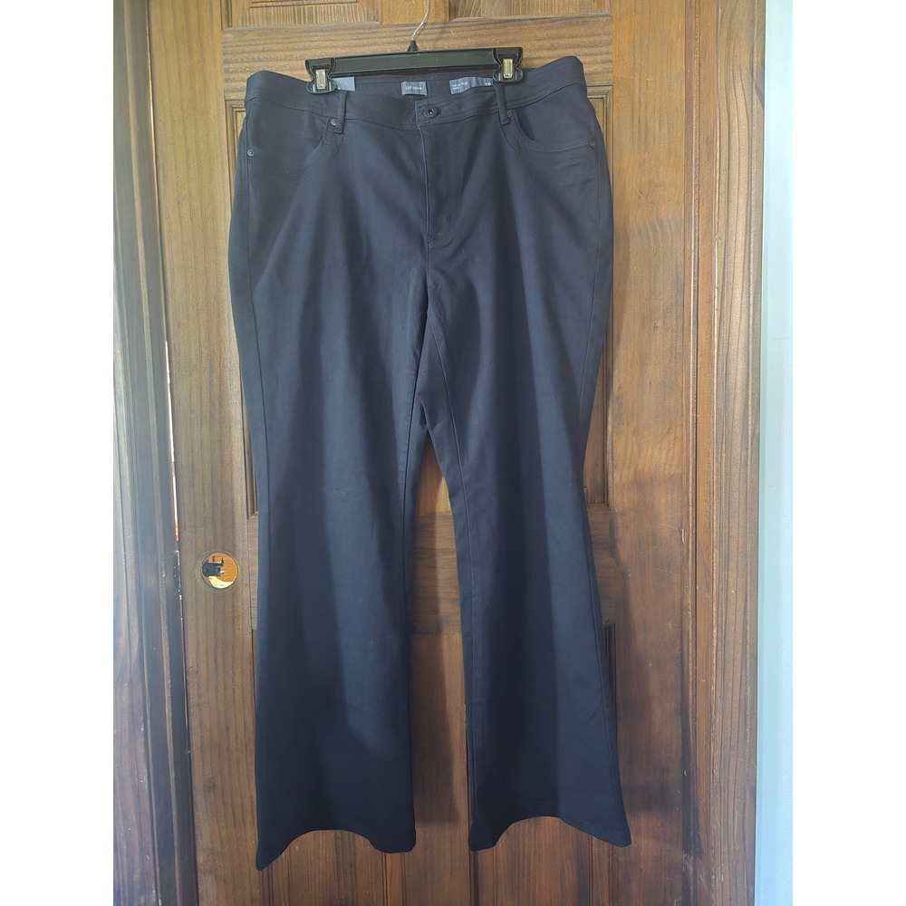 J. Jill High Rise Flare Jeans Womens 18 Regular Black‎ Contoured Waist Denim New